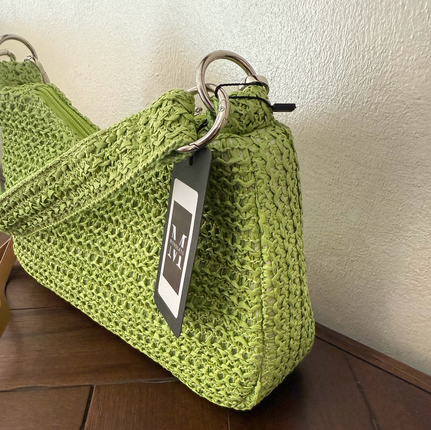 Bolso Rafia asa de hombro + asa bandolera
