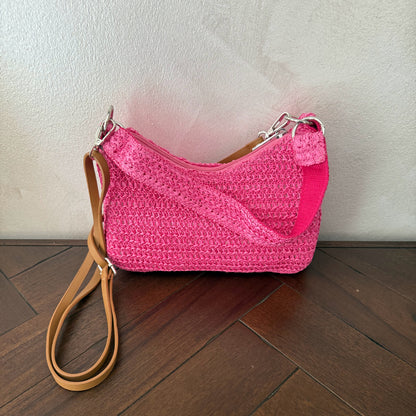 Bolso Rafia asa de hombro + asa bandolera