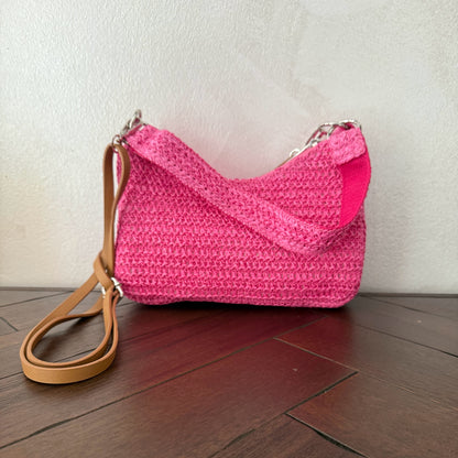 Bolso Rafia asa de hombro + asa bandolera