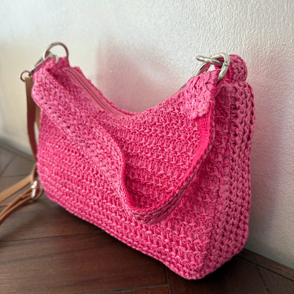 Bolso Rafia asa de hombro + asa bandolera