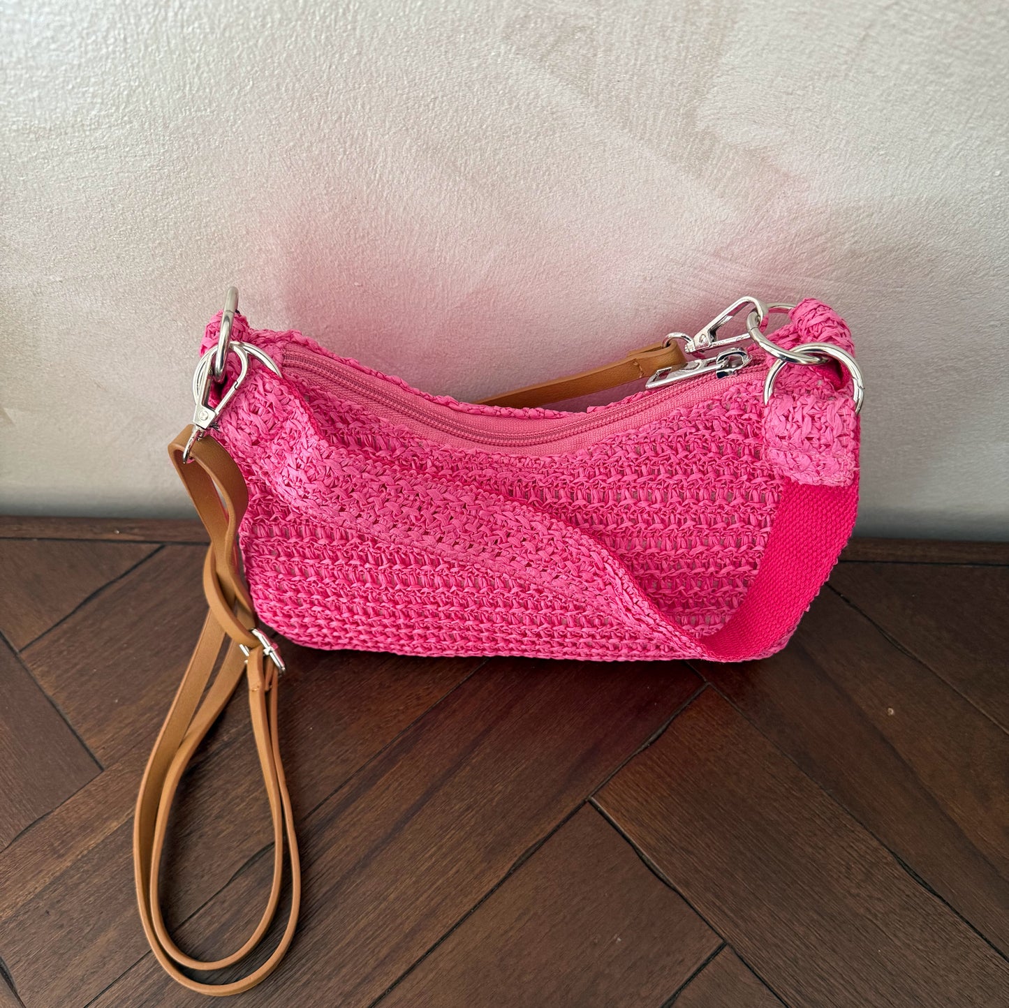 Bolso Rafia asa de hombro + asa bandolera