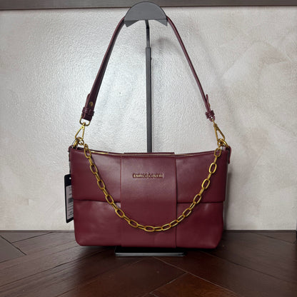 Bolso acolchado con cadena dorada, asa corta y bandolera