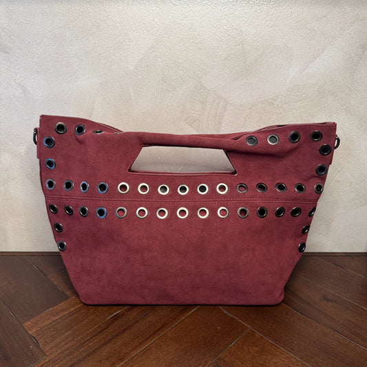 Bolso shopper con ojales metálicos