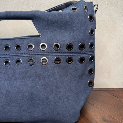 Bolso shopper con ojales metálicos