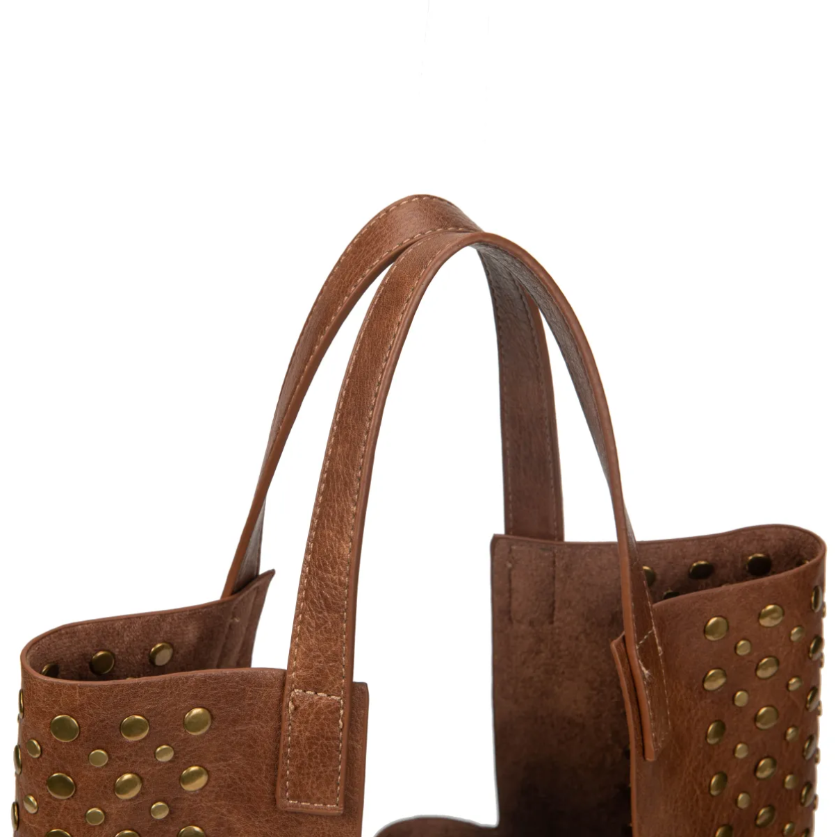 Bolso shopper con tachuelas + neceser.
