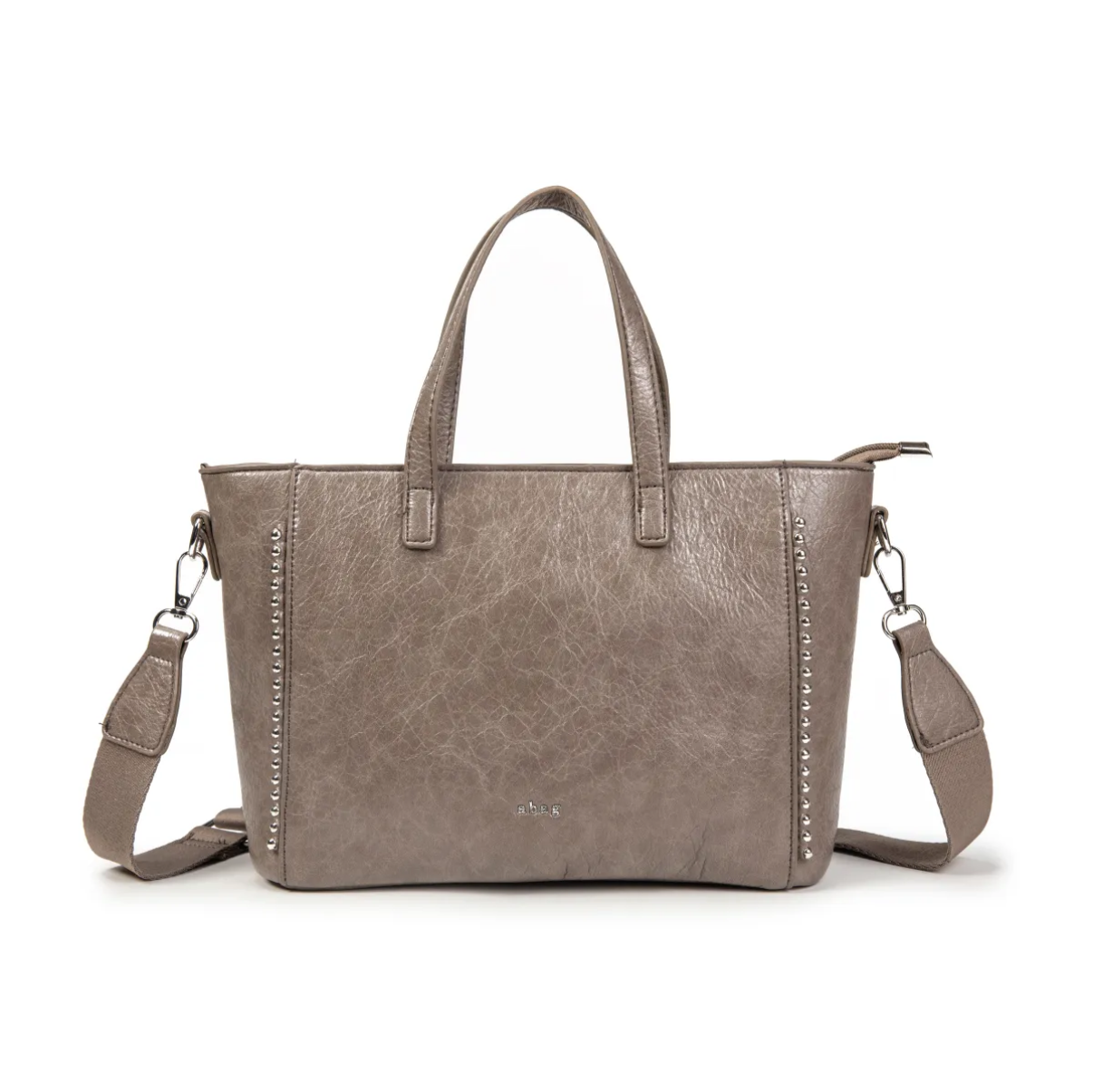 Bolso shopper con asas o bandolera con cadena de bolitas plateadas