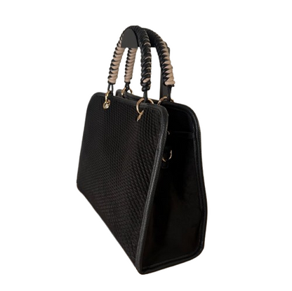 Bolso estructurado elegante con asa de mano trenzada – varios colores