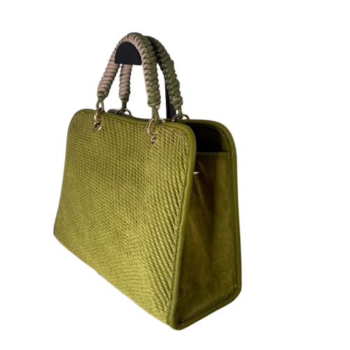 Bolso estructurado elegante con asa de mano trenzada – varios colores