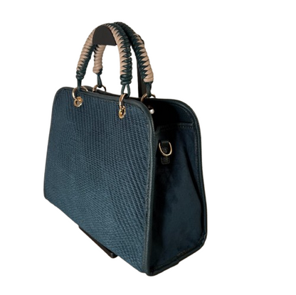 Bolso estructurado elegante con asa de mano trenzada – varios colores