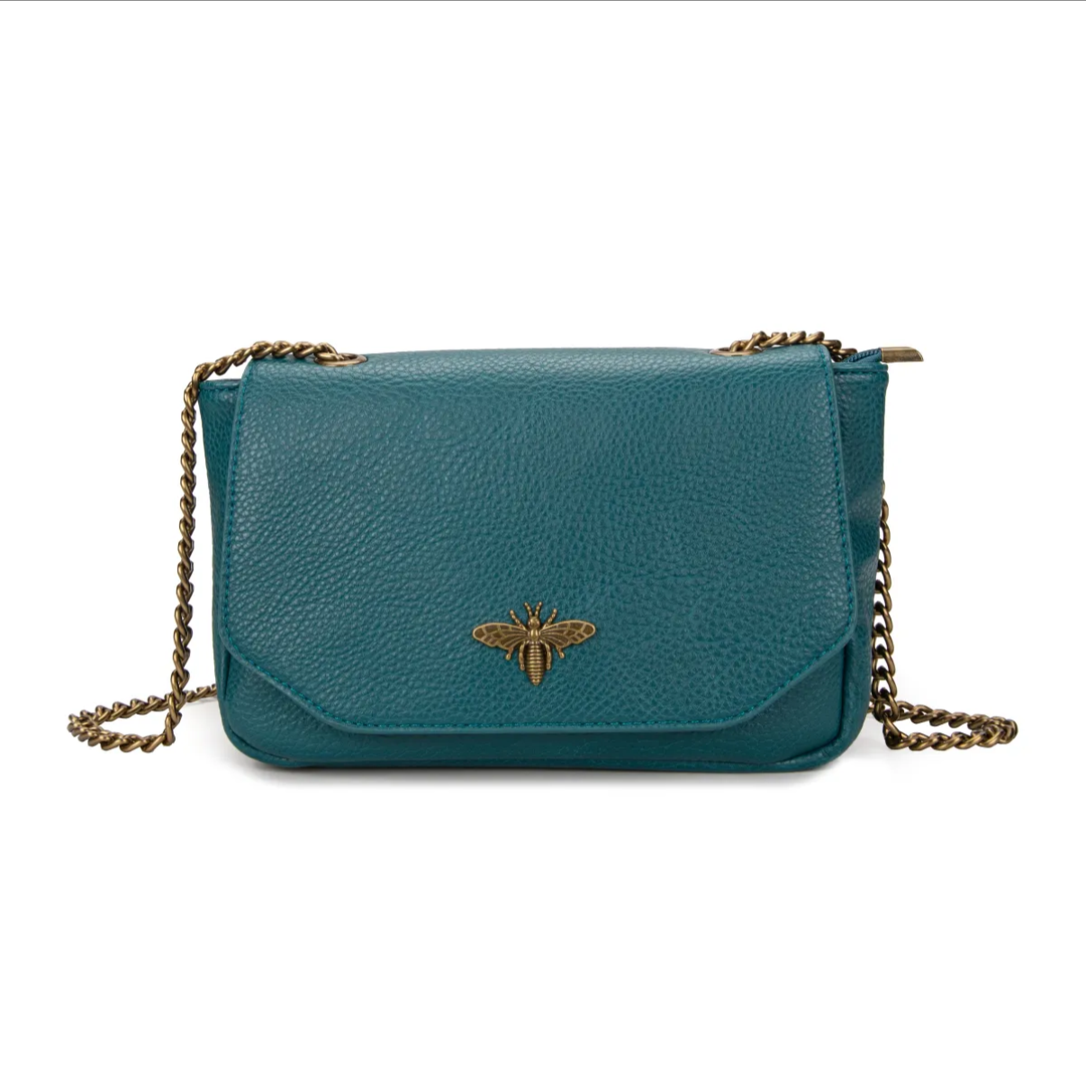 Bolso bandolera con cadena y detalle abeja varios colores