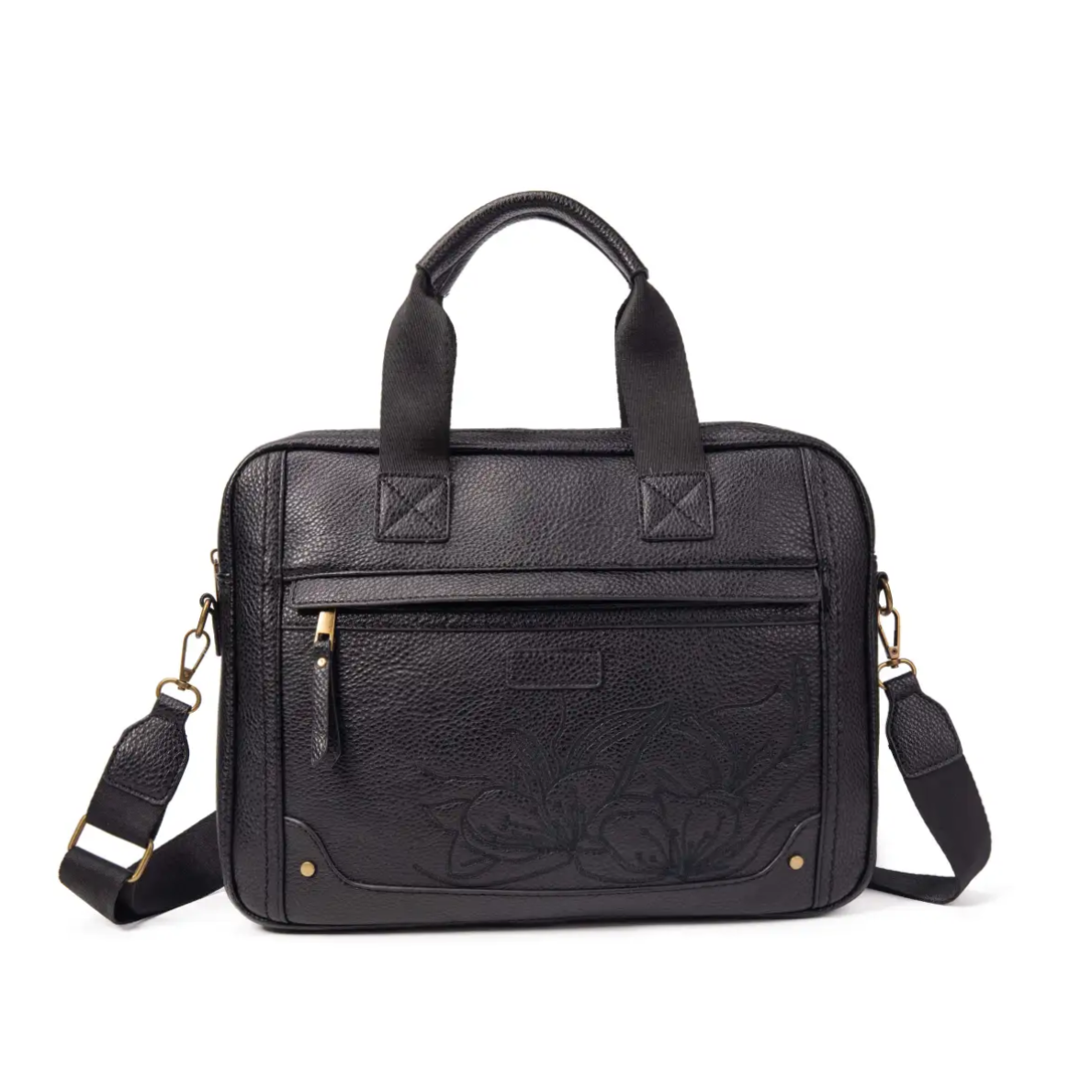 Maletín para portátil de 14” con bordado floral – Elegancia y funcionalidad en un solo diseño.