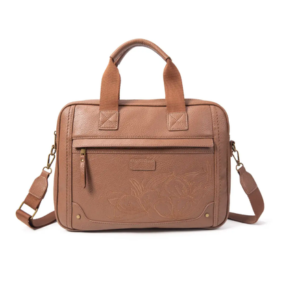 Maletín para portátil de 14” con bordado floral – Elegancia y funcionalidad en un solo diseño.