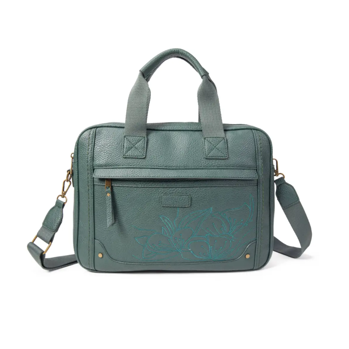 Maletín para portátil de 14” con bordado floral – Elegancia y funcionalidad en un solo diseño.