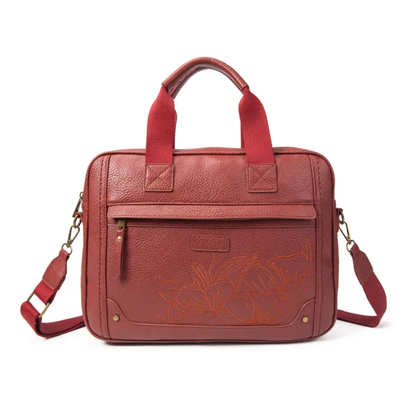 Maletín para portátil de 14” con bordado floral – Elegancia y funcionalidad en un solo diseño.
