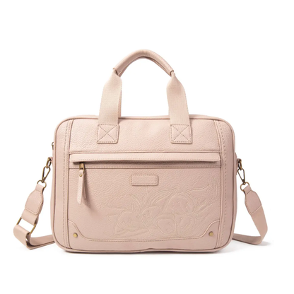 Maletín para portátil de 14” con bordado floral – Elegancia y funcionalidad en un solo diseño.