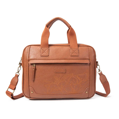 Maletín para portátil de 14” con bordado floral – Elegancia y funcionalidad en un solo diseño.