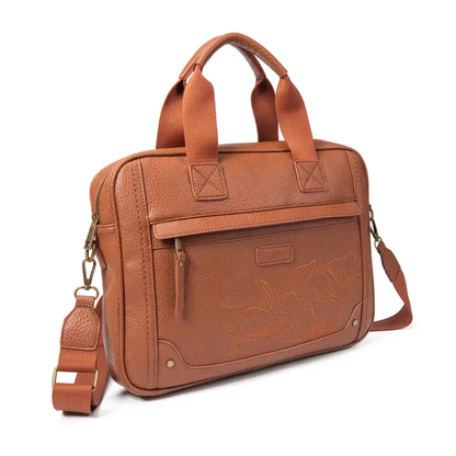 Maletín para portátil de 14” con bordado floral – Elegancia y funcionalidad en un solo diseño.