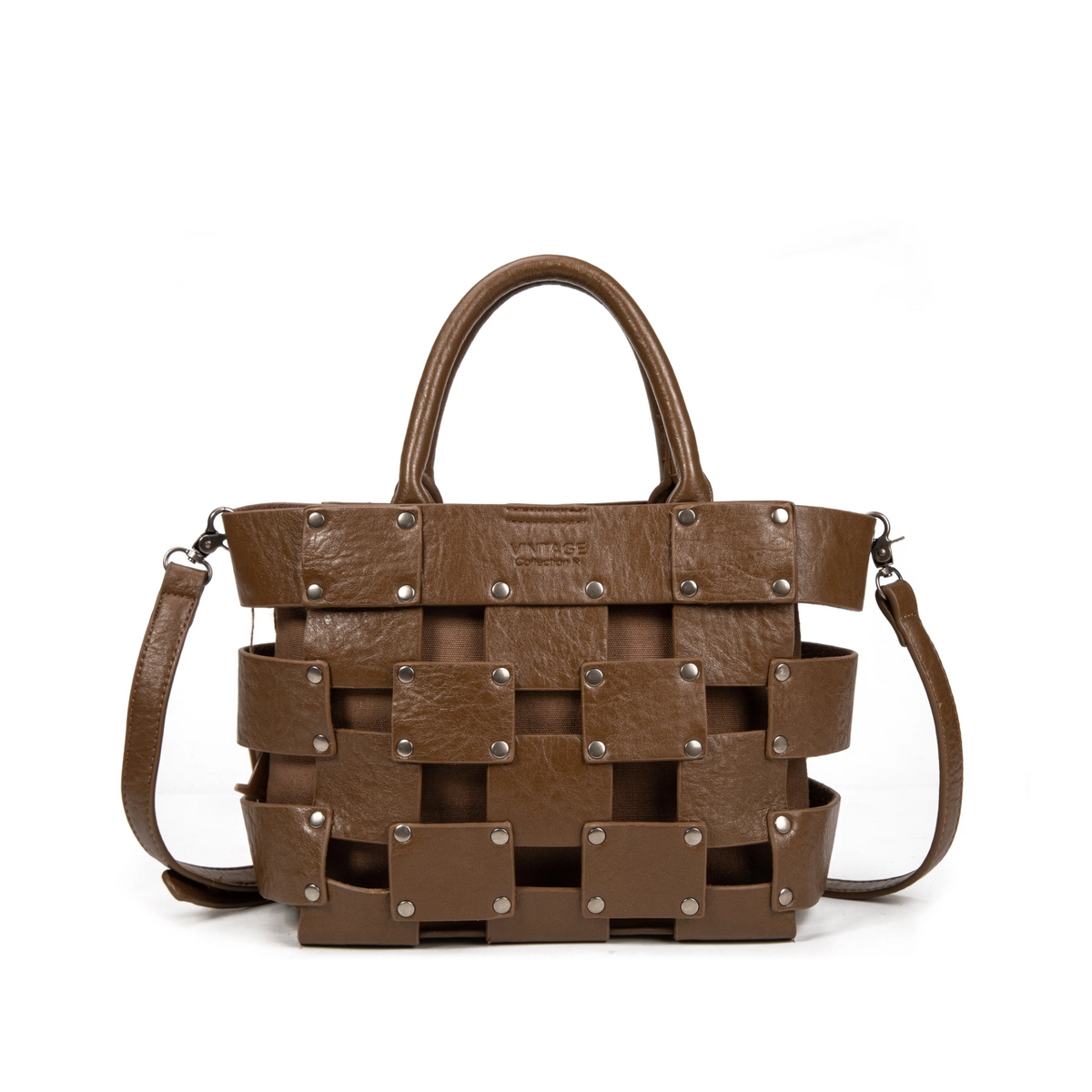 Bolso de piel 2 en 1 con bandolera interior