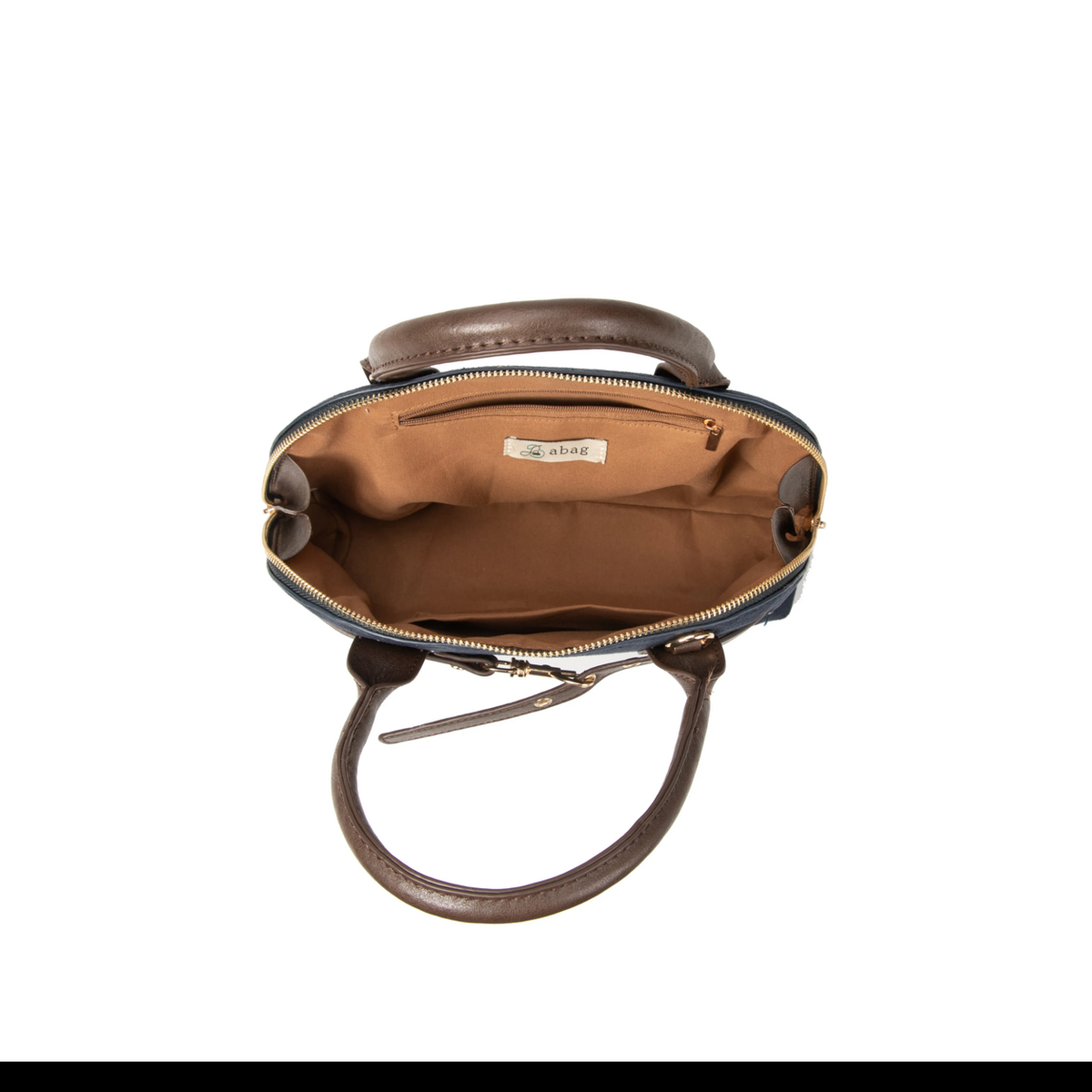 Interior forrado del bolso satchel azul