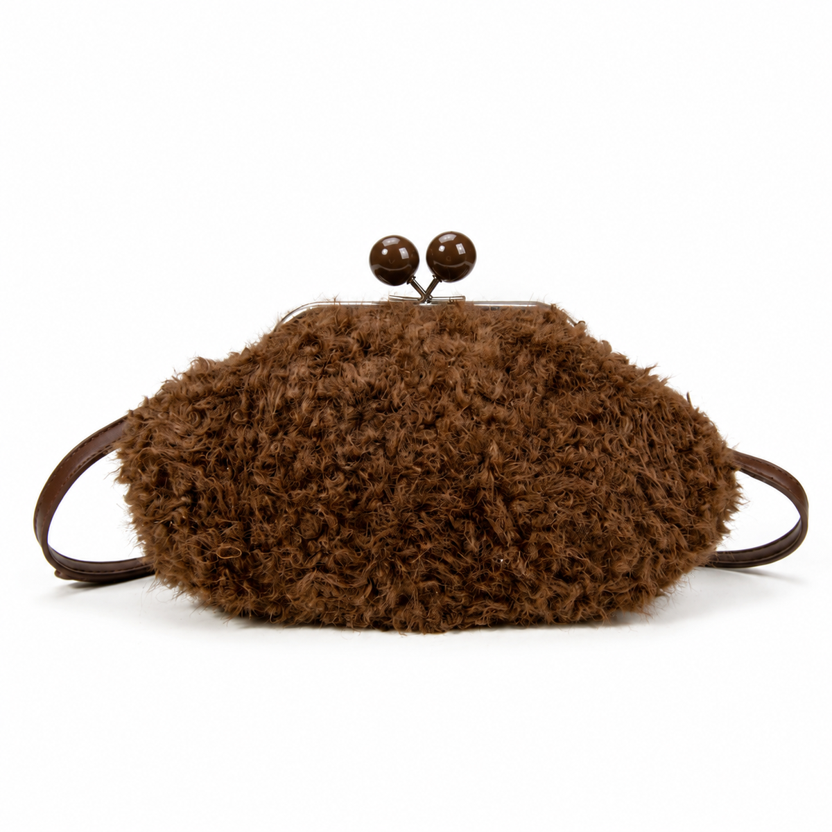 Bandolera de peluche Nube Coffee, vista frontal