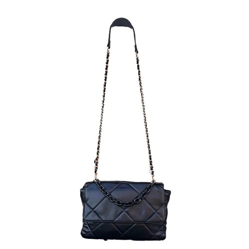 👜 Bolso acolchado negro con cadena dorada estilo clásico y sofisticado