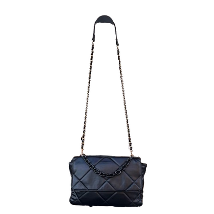 👜 Bolso acolchado negro con cadena dorada estilo clásico y sofisticado