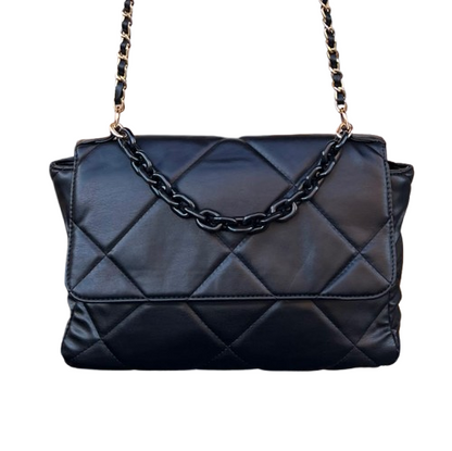 👜 Bolso acolchado negro con cadena dorada estilo clásico y sofisticado