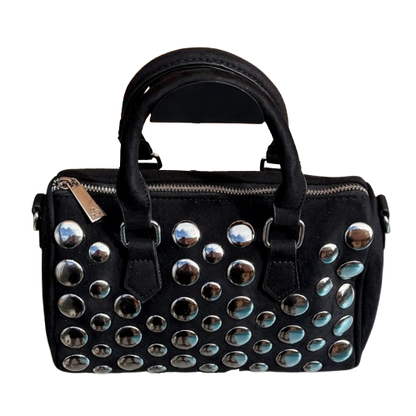 Bolso Bowling Glam Rock tachuelas plateadas