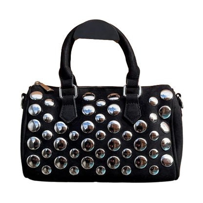 Bolso Bowling Glam Rock tachuelas plateadas