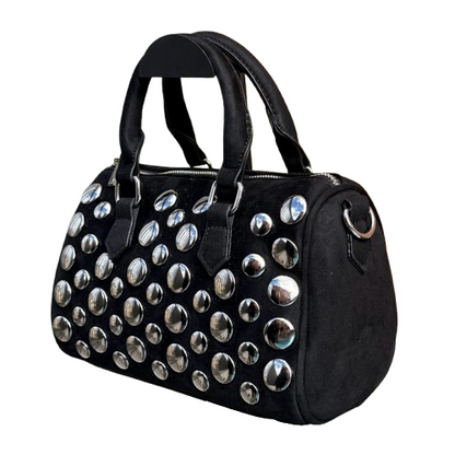 Bolso Bowling Glam Rock tachuelas plateadas